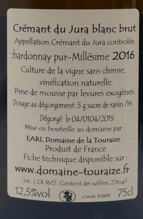 Crémant du Jura Touraize 2016