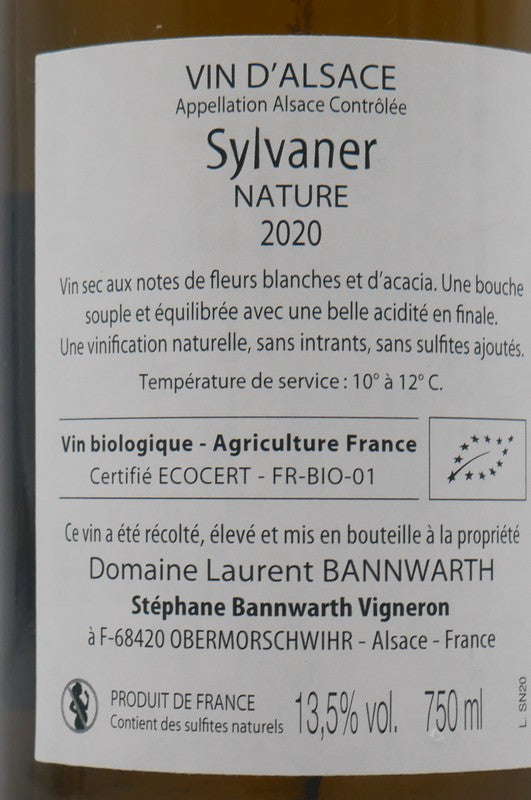 Sylvaner nature 2020 Bannwarth