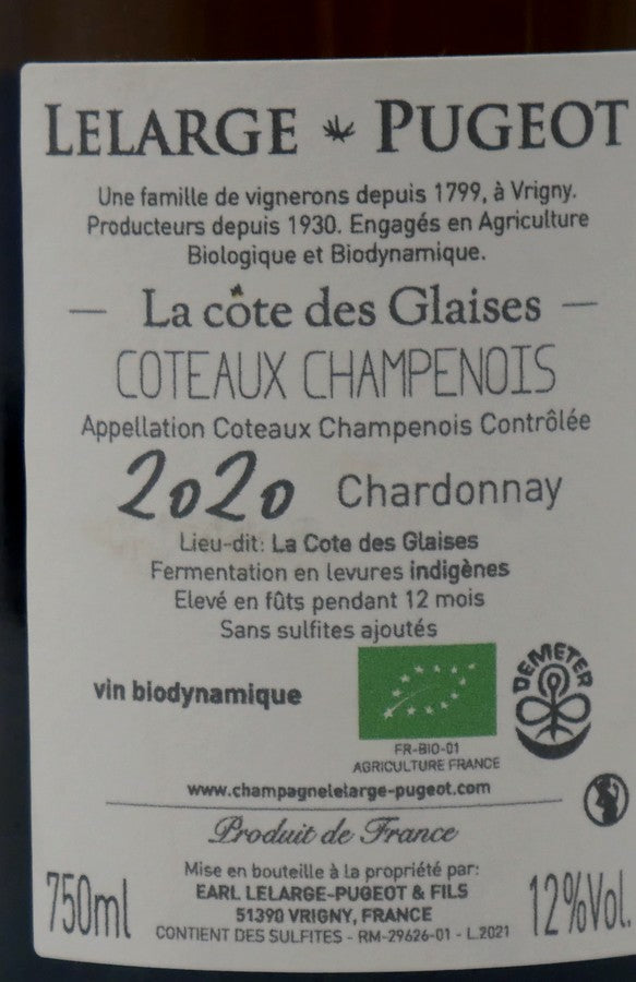 La Côte des Glaizes Coteaux Champenois blanc 2020