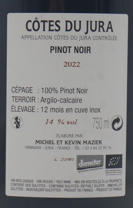 Pinot noir Ronces 2022