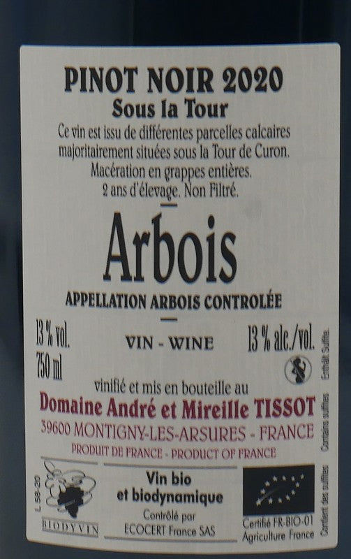 Pinot noir Sous la Tour 2020