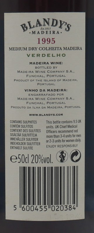 Verdelho 1995 Blandy's - bout.50cl