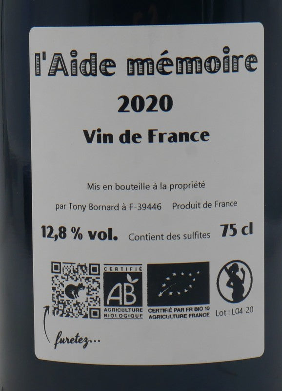 Pinot noir l'Aide Mémoire 2020