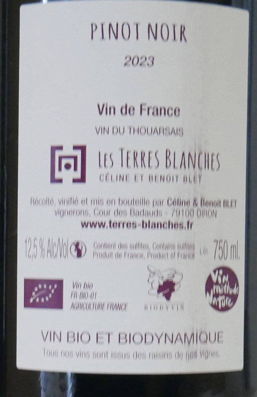 Pinot noir Terres Blanches 2023