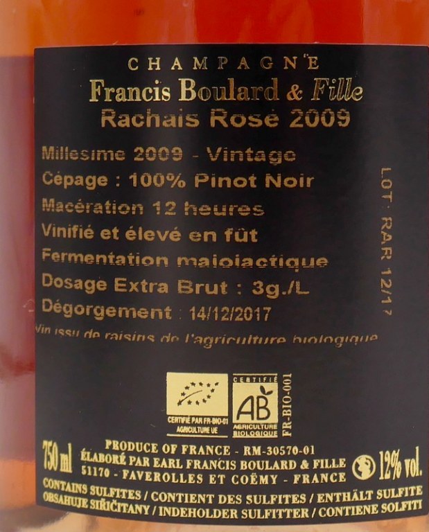 Les Rachais rosé Extra Brut 2009