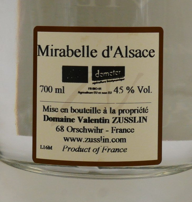 Eau de vie de Mirabelle d'Alsace