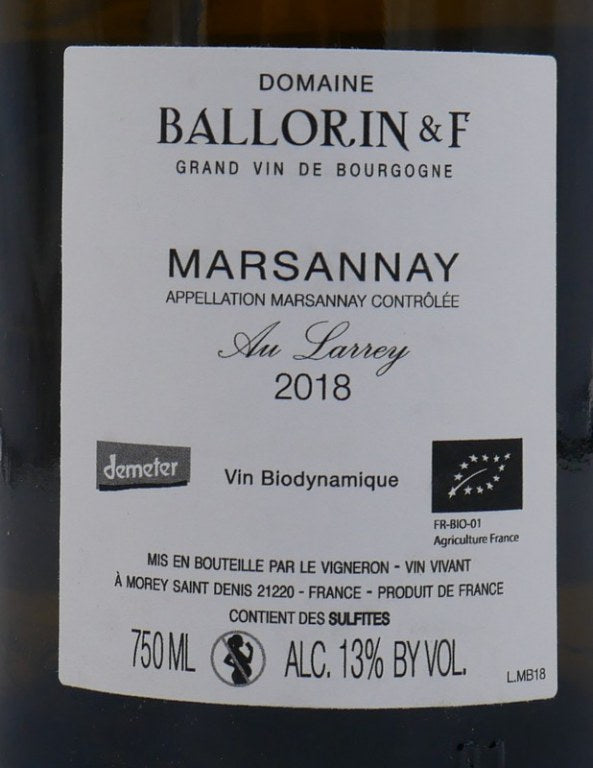 Marsannay blanc au Larrey 2018