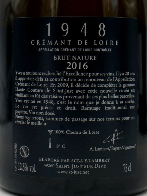 Crémant de Loire 1948 Brut Nature 2019
