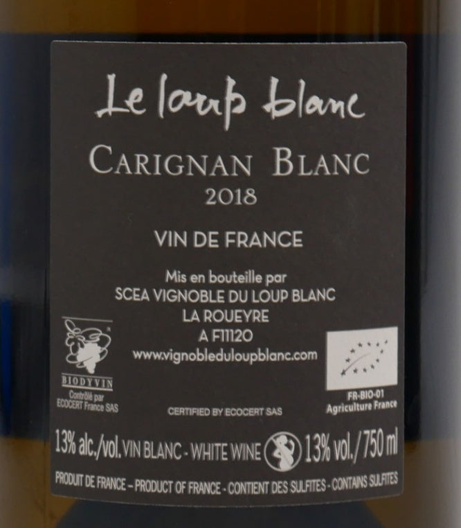 Carignan Blanc Loup blanc 2018