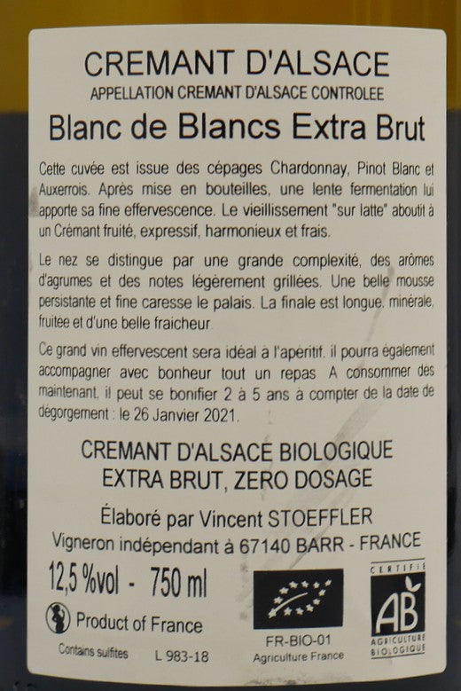 Crémant d'Alsace Blanc de blancs Extra-Brut