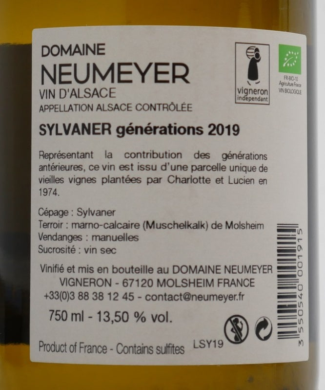 Sylvaner Générations 2019