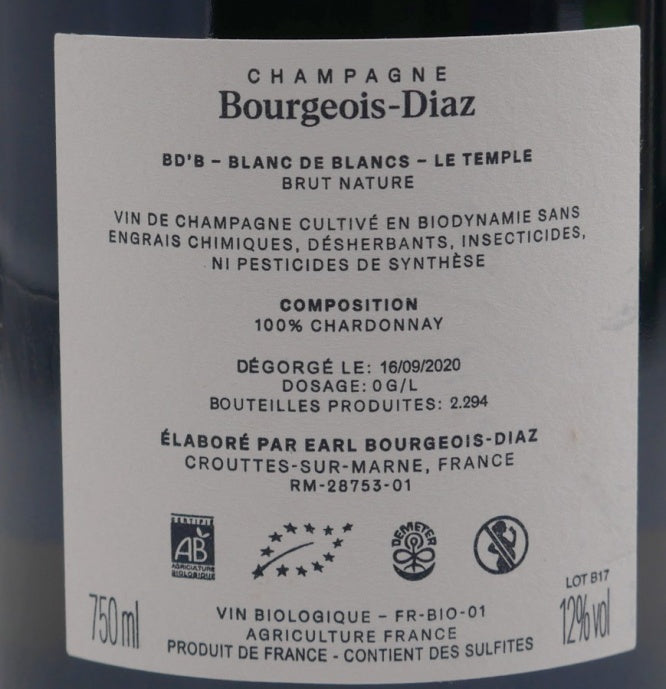 Champagne BD' B Nature Blanc de Blanc