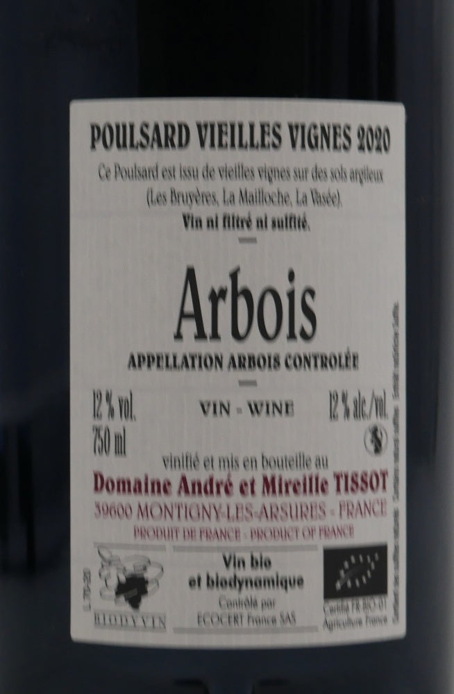 Poulsard Vieilles Vignes 2020 sans sulfites ajoutés