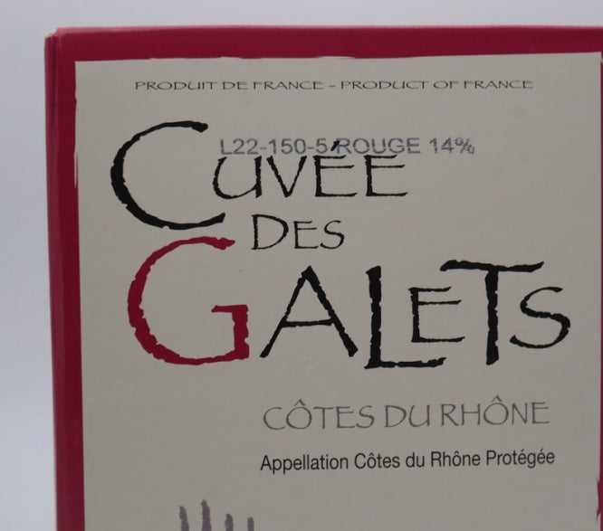 Côtes du Rhône rouge Galets BIB 5L