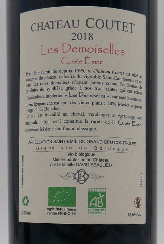 Château Coutet Les Demoiselles 2018