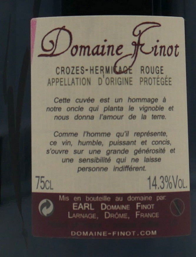 Crozes Hermitage rouge Cuvée Claude 2020