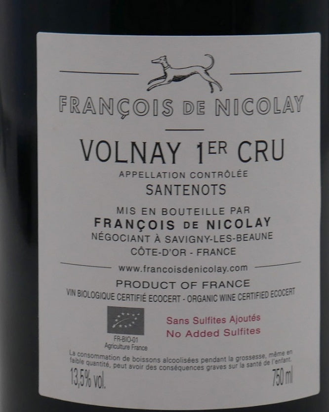 Volnay Santenots 1er Cru 2020 sans sulfites ajoutés