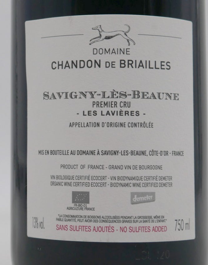 Savigny-Les-Beaune Les Lavières 1er cru rouge 2020 sans sulfites ajoutés