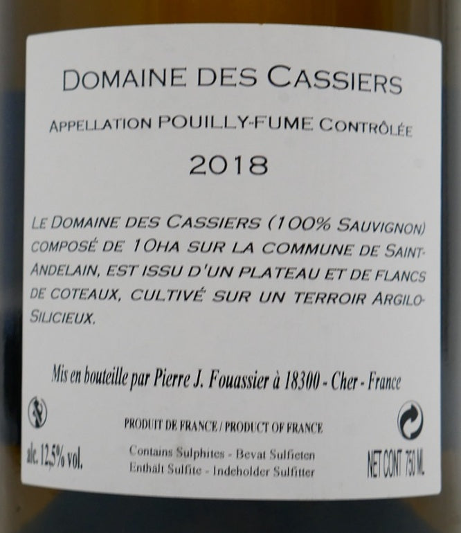 Pouilly Fumé Domaine des Cassiers-Fouassier 2020