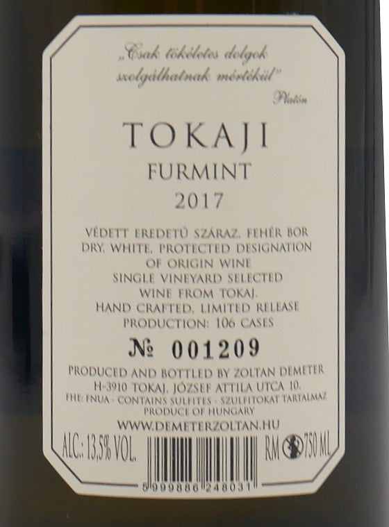 Tokaj Kakas Furmint 2017